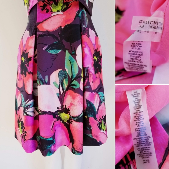 VINCE CAMUTO Floral Scuba Fit Popover Dress 0P - Picture 3 of 4